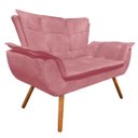 Ver imagem 2 de Kit Sofá Retrô Namoradeira e 1 Poltrona Opala Suede Rose - D'Rossi