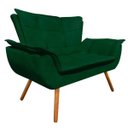 Ver imagem 2 de Kit Sofá Retrô Namoradeira e 01 Poltrona Opala Suede Verde - D'Rossi