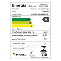Micro-ondas Panasonic Nn-st67hsruk, 32l, Inox - 220v - 5