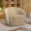 Ver imagem 2 de Kit 2 Poltronas Decorativas Sala de Estar Íbis Encosto Fixo Bouclê Bege G33 - Gran Belo