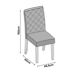Kit 2 Cadeiras para Sala de Jantar Golden Carvalho Americano Linho Claro Dj Móveis - 2 Kit 2 Cadeiras para Sala de Jantar Golden Carvalho Americano Linho Claro Dj Móveis - 2