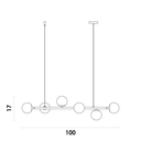 Ver imagem 2 de Pendente Spirit Dourado e Transparente (c)13cm (l)2cm (a)15cm 6x3w 3000k 1080lm Led