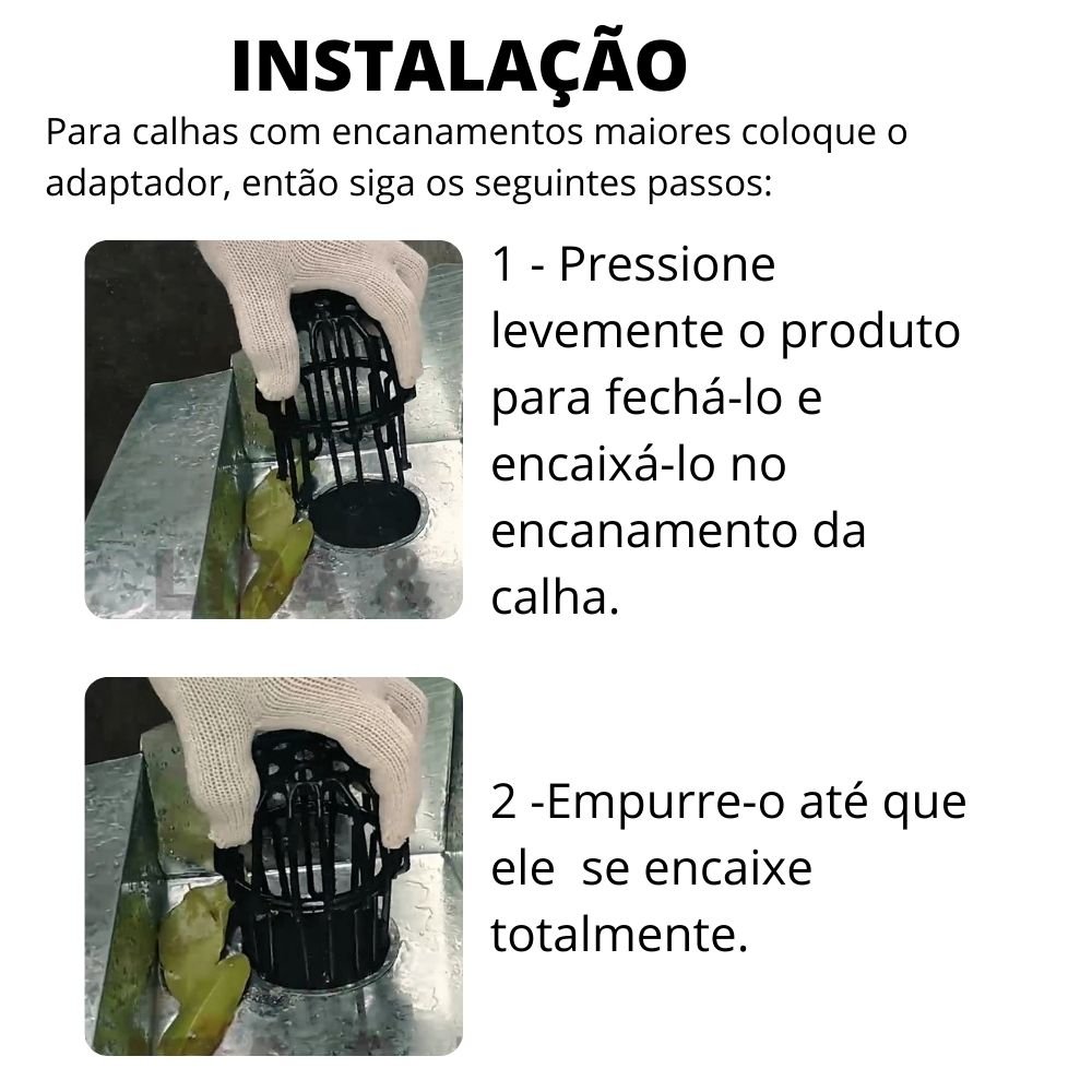 Ralo Abacaxi Flexível Anti Folhas para Calhas até 100mm 4" - 5