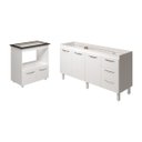 Ver imagem 1 de Balcão Cozinha Armário Gabinete de Pia 160 Cm Estela e Balcão para Fogão Cooktop 5 Bocas Evelyn Bran