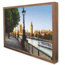 Ver imagem 1 de Quadro Decorativo Caixa Alta com Vidro Cidade Londres - Big Bem TaColado Moldura Madeira 120 x 80cm
