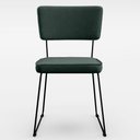 Ver mais imagens de Kit 06 Cadeiras Decorativa Estofada Para Sala Base Em Aço Allana L02 Linho Verde Musgo - Lyam
