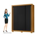 Ver imagem 6 de Guarda Roupa Deslizante 3 Portas 2 Gavetas 156cm Saint Preto/Carvalho Americano/Tx