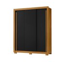 Ver imagem 2 de Guarda Roupa Deslizante 3 Portas 2 Gavetas 156cm Saint Preto/Carvalho Americano/Tx