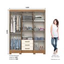 Ver imagem 2 de Guarda Roupa Roupeiro Casal Mentor B23 6 Portas 3 Gavetas com Espelho Nature Off White Briz