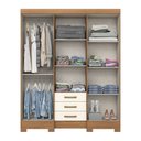 Ver imagem 3 de Guarda Roupa Roupeiro Casal Mentor B23 6 Portas 3 Gavetas com Espelho Nature Off White Briz
