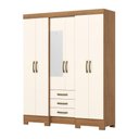 Ver imagem 4 de Guarda Roupa Roupeiro Casal Mentor B23 6 Portas 3 Gavetas com Espelho Nature Off White Briz