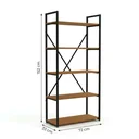 Ver imagem 3 de Estante de Livros Industrial em Aço 5 Prateleiras 72x152cm Canela/Preto