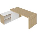 Ver imagem 4 de Mesa Escritório Em L Caixa Com Tomada Atria Executiva 200x183cm A02 Carvalho Branco - Lyam Decor