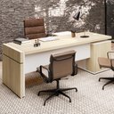 Ver imagem 2 de Mesa Escritório Em L Caixa Com Tomada Atria Executiva 200x183cm A02 Carvalho Branco - Lyam Decor