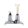 Kit Saboneteira e Difusor 200ML Com Bandeja Lavabo Prata - 1
