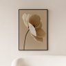 Quadro Canvas Neutro Flor Bege 40x30cm Mold Preta - 5