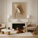 Ver imagem 3 de Quadro Canvas Neutro Flor Bege 40x30cm Mold Preta