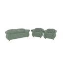 Ver imagem 1 de Um Sofá 3 Lugares + Duas Poltronas Chesterfield Merlo- Veludo Acqua / decoração, sala de estar, r
