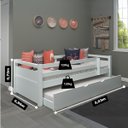 Ver imagem 2 de Bicama Solteiro Merk de Madeira com Cama Auxiliar