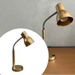Abajur Luminária de Mesa Flexível Dourado para Leitura, Sala, Cabeceira Quarto, Escritório, Casa - 2