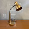 Abajur Luminária de Mesa Flexível Dourado para Leitura, Sala, Cabeceira Quarto, Escritório, Casa - 3