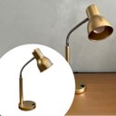 Ver imagem 4 de Abajur Luminária de Mesa Flexível Inclinado Metal Moderno Direcionável Dourado
