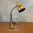Ver imagem 2 de Abajur Luminária de Mesa Inclinado Moderno de Alumínio com Interruptor Liga Desliga Bivolt