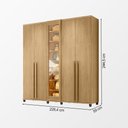 Ver imagem 4 de Guarda Roupa Austria Reflecta 5 Portas 3 Gavetas Cabideiro Nichos Prateleira Quarto Casal - Cinamomo