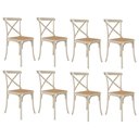 Ver imagem 1 de Kit 8 Cadeiras Jantar Cross Katrina X Off White Assento Bege Aço Branco