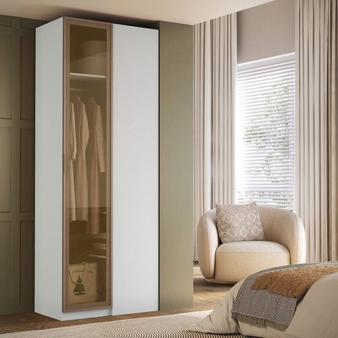 Guarda-roupa de Canto Reto Modular Mdf Reflecta Altezza