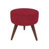 Puff Luna Redondo Suede Pés Palito Sala Quarto Decoração Vermelho - 1