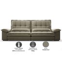 Ver imagem 4 de Sofá Bergamo 2,90m Retrátil e Reclinável Veludocristal Fendi - Netsofas