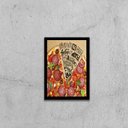 Ver imagem 1 de Quadro Fatia de Pizza 33x24cm - com vidro:Madeira preta