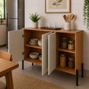 Ver imagem 2 de Aparador 100% MDF Reforçado Sala 3 Portas Elegante Buffet Moderno