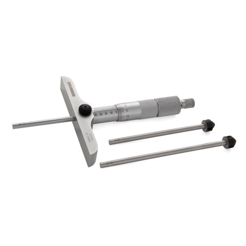 Micrômetro de Profundidade com Haste Intercambiáveis com Fixação Através de Rosca Capacidade 0