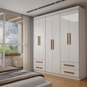 Ver imagem 1 de Guarda-Roupa Infantil Lisboa 6 Portas 4 Gavetas Branco - Panorama Móveis