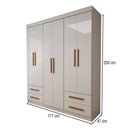 Ver imagem 4 de Guarda-Roupa Infantil Lisboa 6 Portas 4 Gavetas Branco - Panorama Móveis