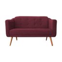 Ver imagem 4 de Kit Namoradeira + 2 Poltronas Bruna Pé Palito Suede Bordô Decorar Estofados