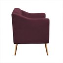 Ver imagem 3 de Kit Namoradeira + 2 Poltronas Bruna Pé Palito Suede Bordô Decorar Estofados