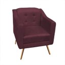 Ver imagem 2 de Kit Namoradeira + 2 Poltronas Bruna Pé Palito Suede Bordô Decorar Estofados