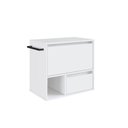 Ver imagem 1 de Gabinete de Banheiro Suspenso Branco 60cm com Toalheiro 1 Porta e 1 Gaveta Bh8050
