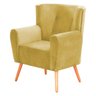 Kit 2 Poltronas Decorativas Pé Palito Astra Suede Amarelo Decorar Estofados - 3