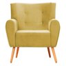 Kit 2 Poltronas Decorativas Pé Palito Astra Suede Amarelo Decorar Estofados - 2