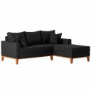 Ver imagem 4 de Sofá Beny com Chaise Direita, 2,00x1,40m, 3 Lugares, Linho, Base em Madeira.
