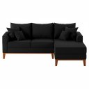 Ver imagem 2 de Sofá Beny com Chaise Direita, 2,00x1,40m, 3 Lugares, Linho, Base em Madeira.