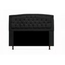Ver imagem 2 de Cabeceira Geovana e Calçadeira Veneza Baú Queen 160cm Suede Preto - LM DECOR