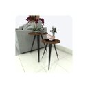 Ver imagem 1 de Conjunto 2 Mesinhas Lateral Canto Sala Quarto Redonda P.m Fs