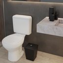 Ver imagem 2 de Kit Banheiro 4 Peças Lixeira Dispenser Porta Escova e Porta Algodão - Stolf