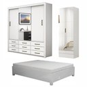 Ver imagem 2 de Quarto Completo Casal Anjos Plus Sapateira 2 Portas Premium e Cama Carioca Móveis