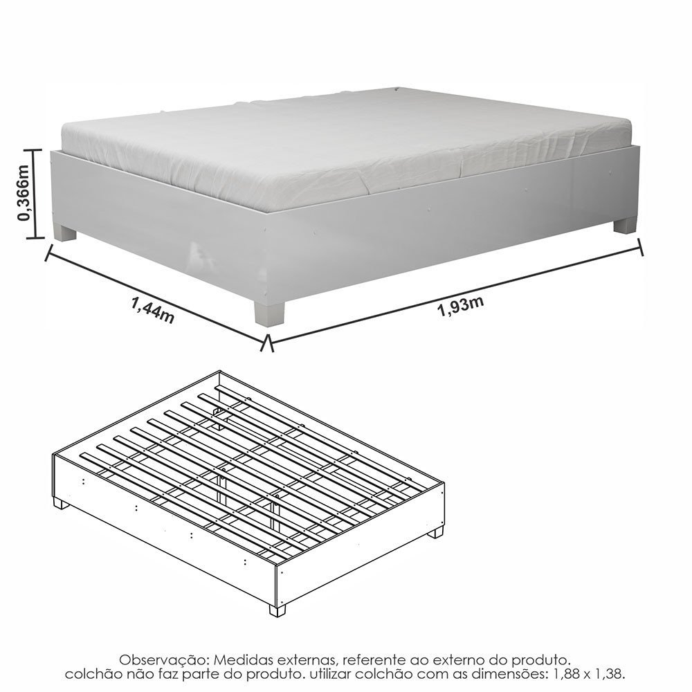 Quarto Completo Casal Anjos Plus Sapateira 2 Portas Premium e Cama Carioca Móveis - 3